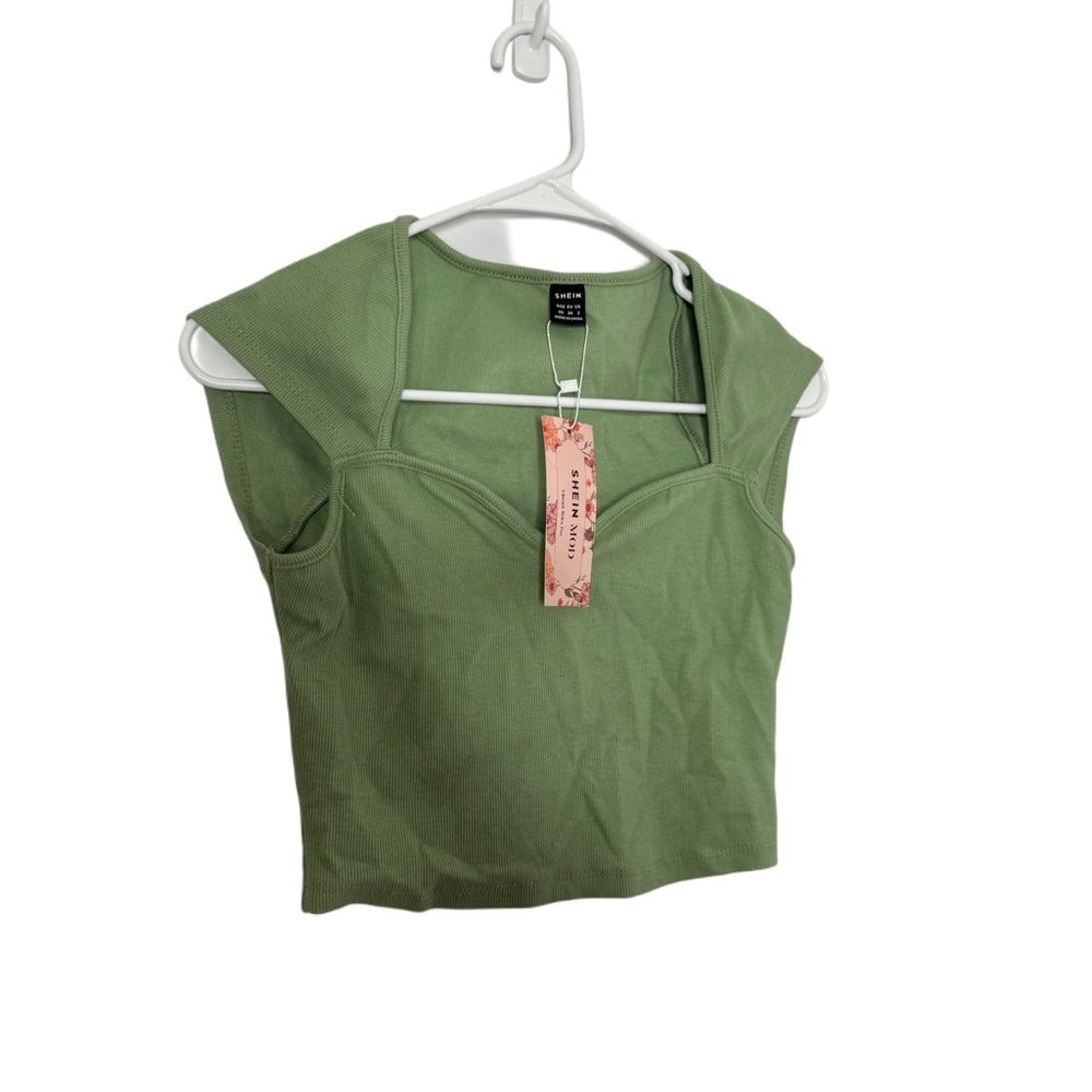 SHEIN Sage Green Sleeveless Crop Top
